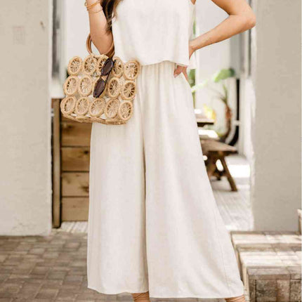 Round Neck Sleeveless Jumpsuit