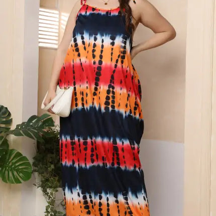 Vestido largo sin mangas de talla grande para mujer 