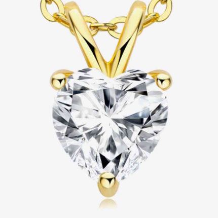 1 Carat Moissanite Heart-Shaped Pendant Necklace