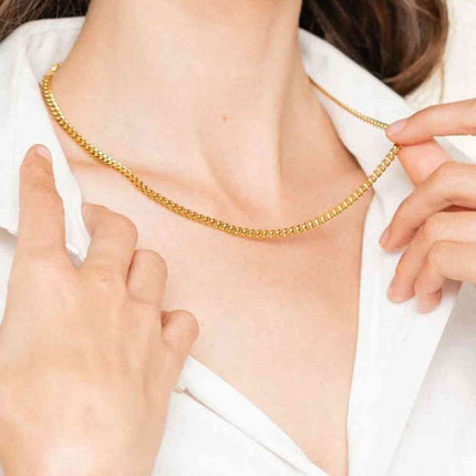 18K Gold Plated Curb Chain Necklace