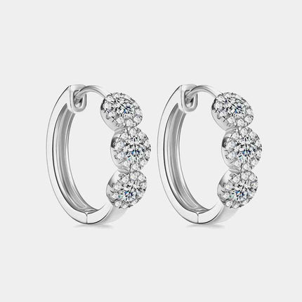 Moissanite 925 Sterling Silver Huggie Earrings