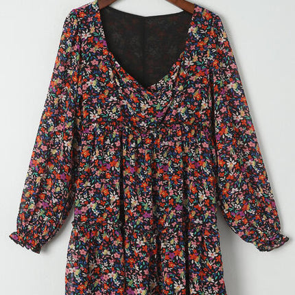 Floral Long Sleeve Mini Dress
