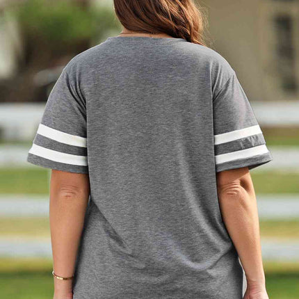 Plus Size US Flag Graphic V-Neck Tee