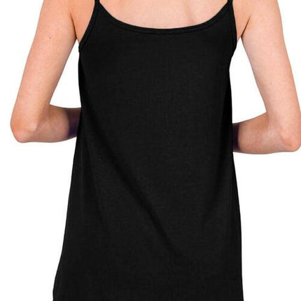 Full Size Spaghetti Strap V-Neck Flowy Tunic Cami