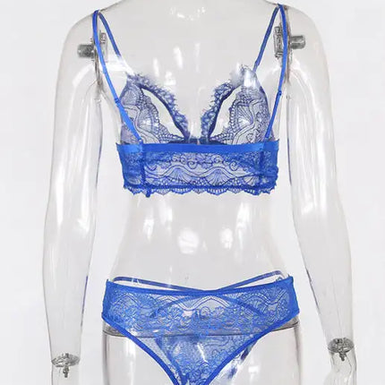 Conjunto de lencería sexy de encaje transpirable para mujer 
