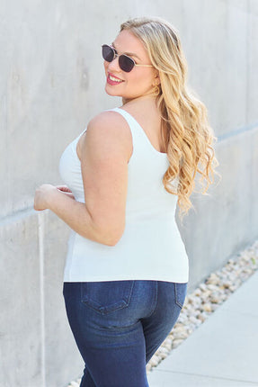 Basic Bae Full Size Square Neck Wide Strap Tank - Vickie Lynn's