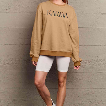 Simply Love Full Size KARMA Graphic Sweatshirt