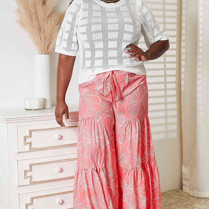 Double Take Ribbed Trim Round Neck Knit Top - Vickie Lynn's