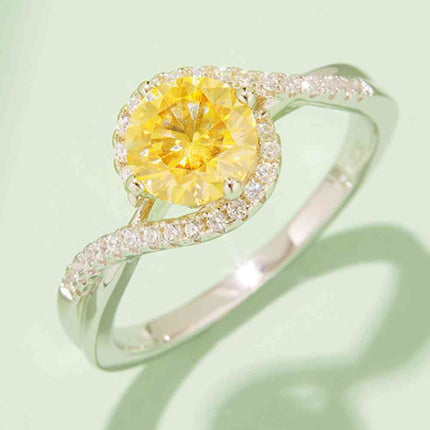 1 Carat Moissanite Contrast 925 Sterling Silver Ring