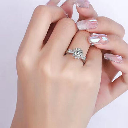 1 Carat Moissanite 925 Sterling Silver Ring