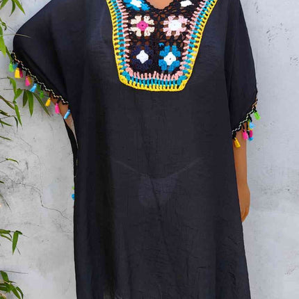 Tassel Detail Embroidery Dress