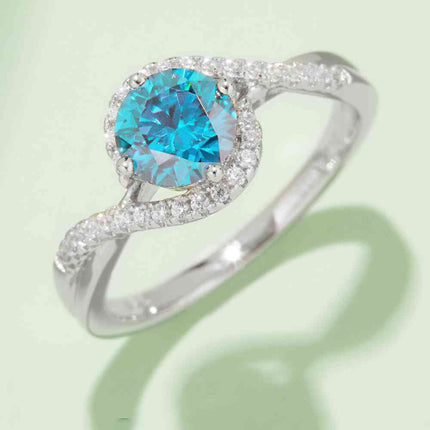 1 Carat Moissanite Contrast 925 Sterling Silver Ring