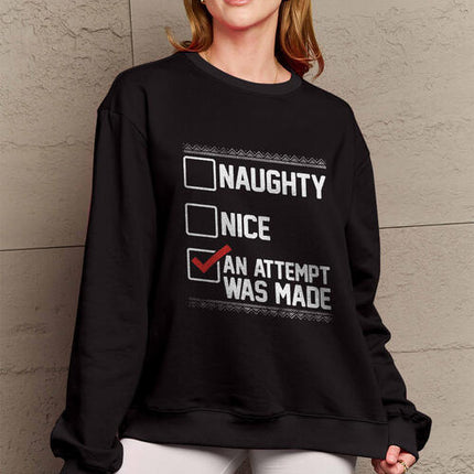 Simply Love Full Size Letter Graphic Long Sleeve Sweatshirt