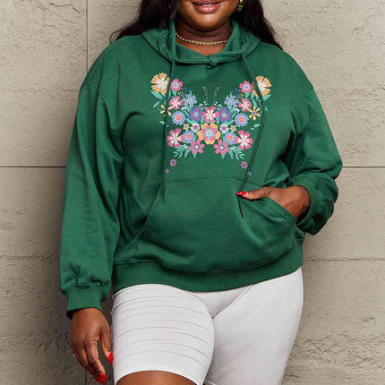 Simply Love Simply Love Full Size Floral Butterfly Graphic Hoodie