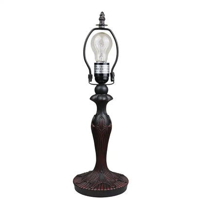 ADIA Tiffany-Style Dark Bronze 1-Light Victorian Accent Table Lamp 12" Shade