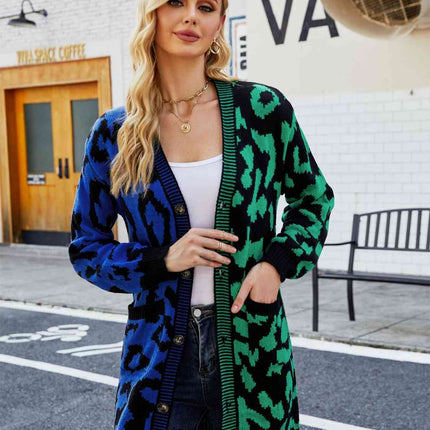 Leopard Button Down Longline Cardigan