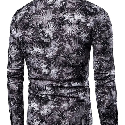 Men's Casual Dress Shirt Button Down Shirts Long-Sleeve Work Shirt Spread Collar Tops