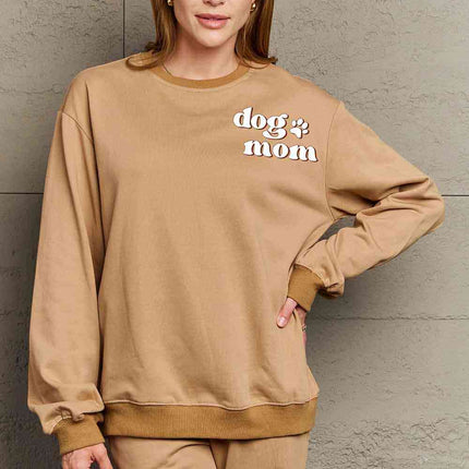 Simply Love Simply Love Full Size Round Neck Dropped Shoulder DOG MOM Graphic Sweatshirt