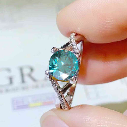 1 Carat Moissanite Crisscross 925 Sterling Silver Ring