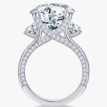 8.6 Carat Moissanite Platinum-Plated Ring