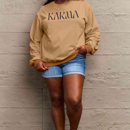 Simply Love Full Size KARMA Graphic Sweatshirt