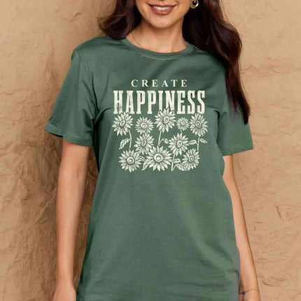 Simply Love Full Size CREATE HAPPINESS Graphic Cotton T-Shirt