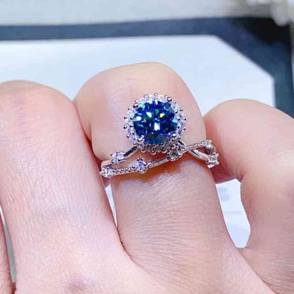 1 Carat Moissanite 925 Sterling Silver Ring