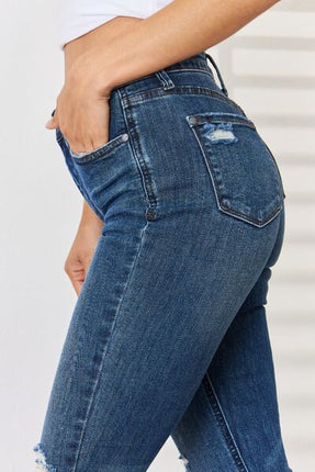 Judy Blue Full Size High Waist Distressed Slim Jeans - Vickie Lynn's