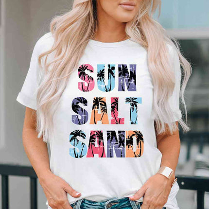 Letter Graphic Round Neck Tee - Vickie Lynn's