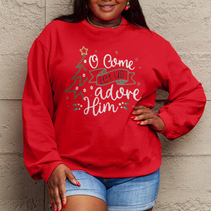 Simply Love Full Size Letter Graphic Long Sleeve Sweatshirt
