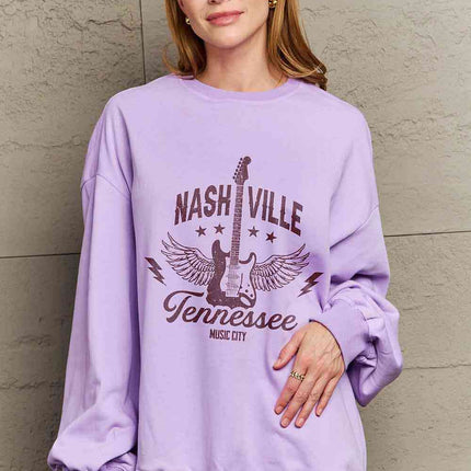 Simply Love Simply Love Full Size NASHVILLE TENNESSEE MUSIC CITY Graphic Sweatshirt