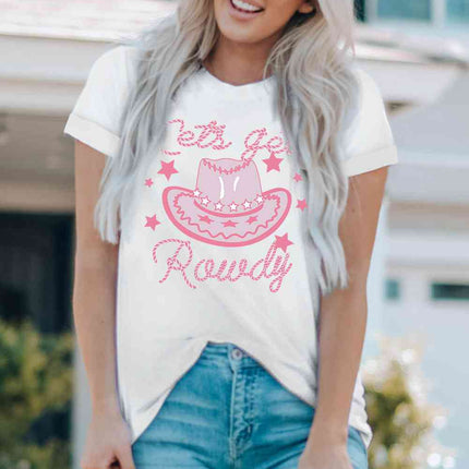 Cowboy Hat Graphic Round Neck Tee - Vickie Lynn's