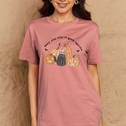 Simply Love Full Size MAY YOU STAY IN GOOD SPIRITS Graphic Cotton T-Shirt