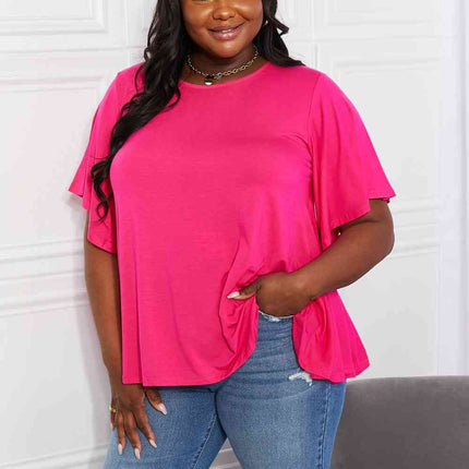 Yelete Full Size More Than Words Flutter Sleeve Top