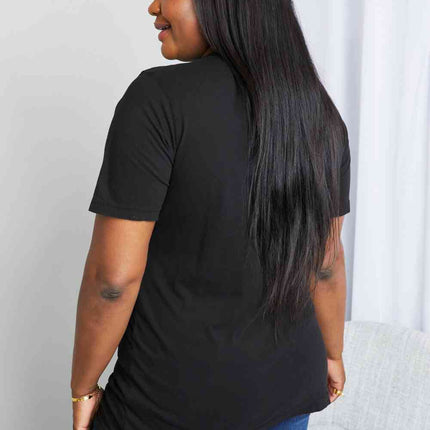 mineB Full Size Graphic Round Neck Tee Shirt