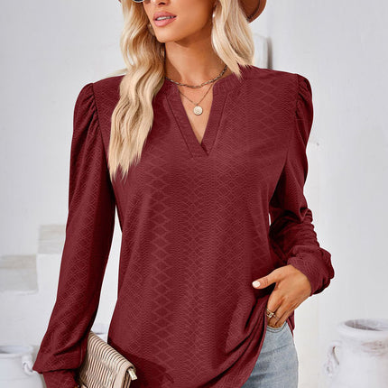 Notched Long Sleeve T-Shirt