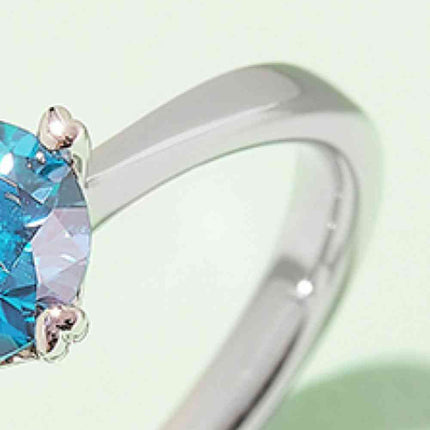 1 Carat Moissanite 925 Sterling Silver Solitaire Ring