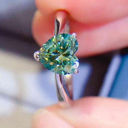 1 Carat Moissanite Heart 925 Sterling Silver Ring