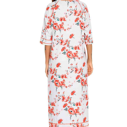 Printed Slit Night Dress with Pockets