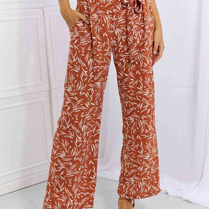 Heimish Right Angle Full Size Geometric Printed Pants in Red Orange