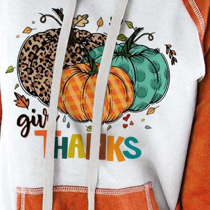 Graphic Drawstring Long Sleeve Hoodie