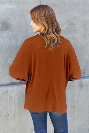 Double Take Full Size Round Neck Long Sleeve T-Shirt - Vickie Lynn's