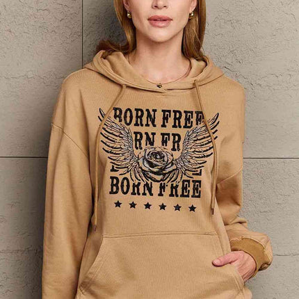 Simply Love Simply Love Full Size BORN FREE Graphic Hoodie