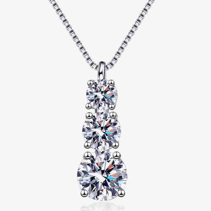 Moissanite Triple-Pendant Necklace