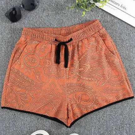 Women's Tribal Print Drawstring Mid Waist Shorts