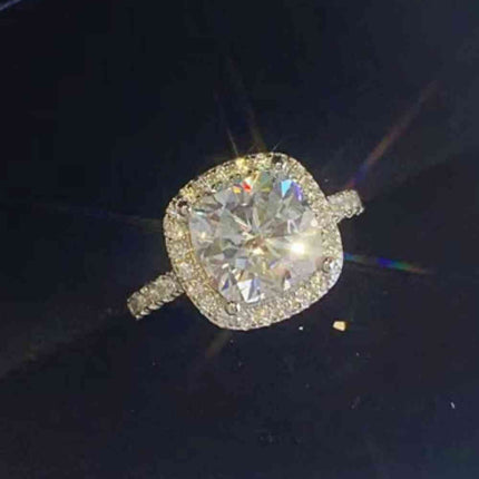 3 Carat Moissanite 925 Sterling Silver Square Ring