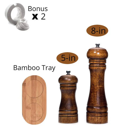 Salt and Pepper Mills, Solid Wood Pepper Mill