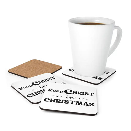 Home Decor, Coaster Set - 4 piece Home/Office, Keep Christ In Christmas, Christian Holiday