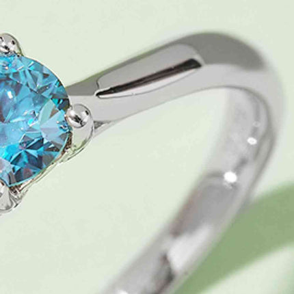 Moissanite Contrast 925 Sterling Silver Solitaire Ring