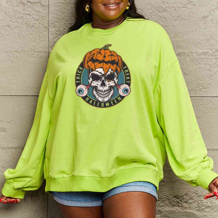 Simply Love Full Size Skull Graphic Sweatshirt